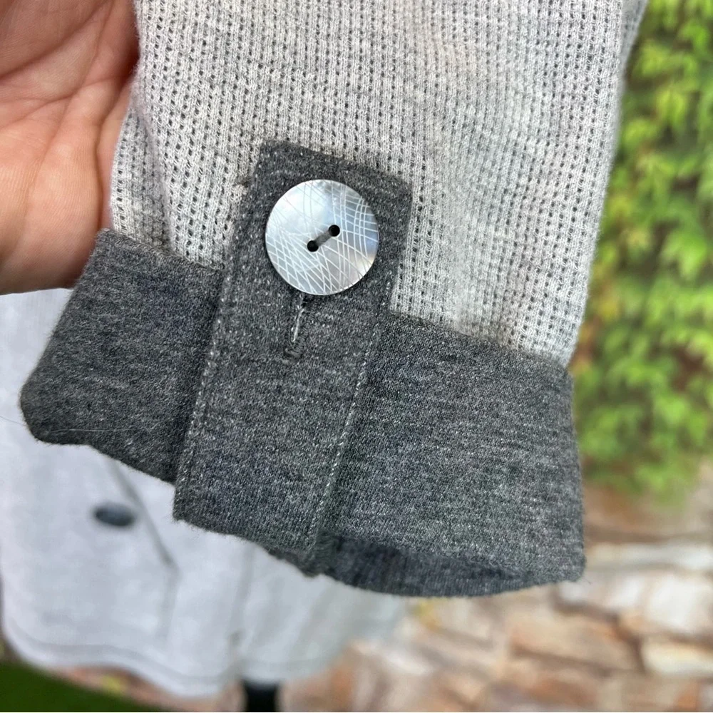 NEON BUDDHA Gray Rib Knit Athleisure Pullover, S - Picture 5 of 10